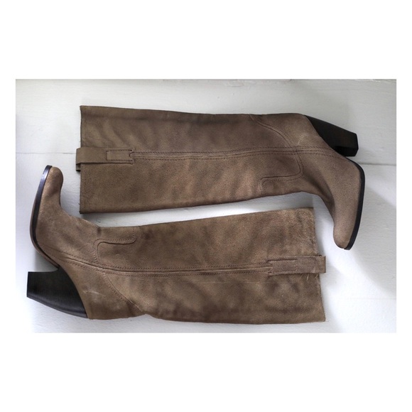 Aldo Suede Western Style Knee High Heel Boot. - Picture 2 of 8